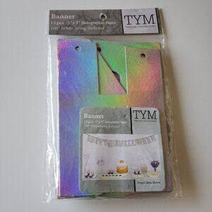 Happy Halloween Holographic Banner Cardstorck 5"x7" Letters - 100" long